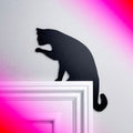 Cat Licking Paw Door Topper