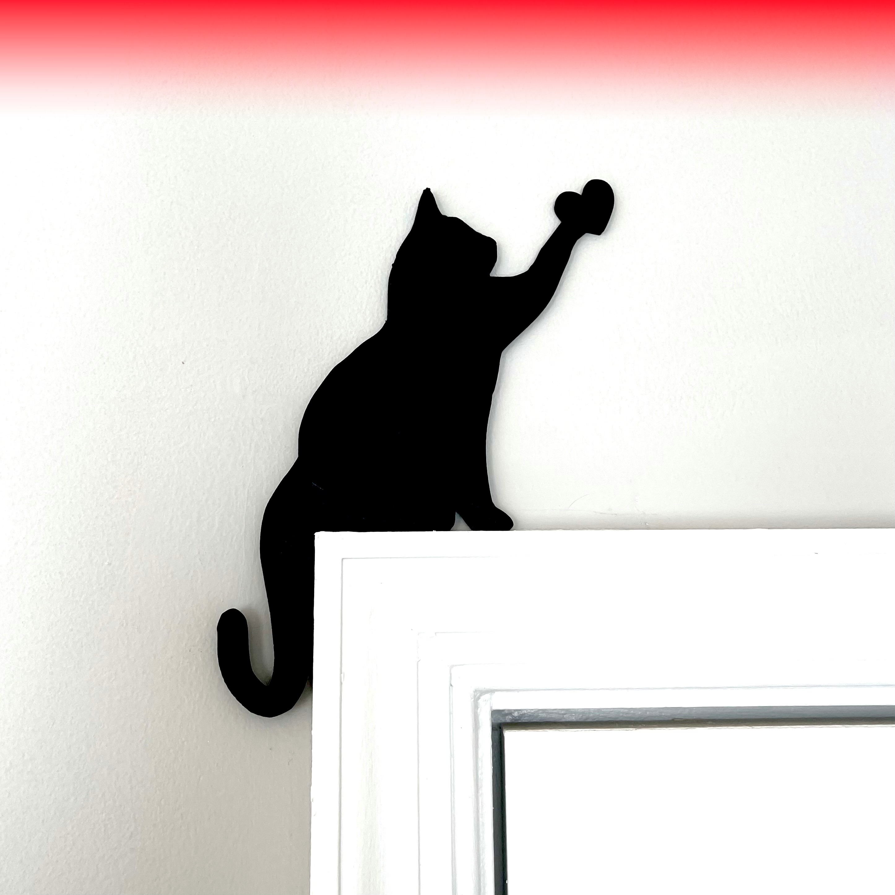 Cat Heart Door Topper Sign
