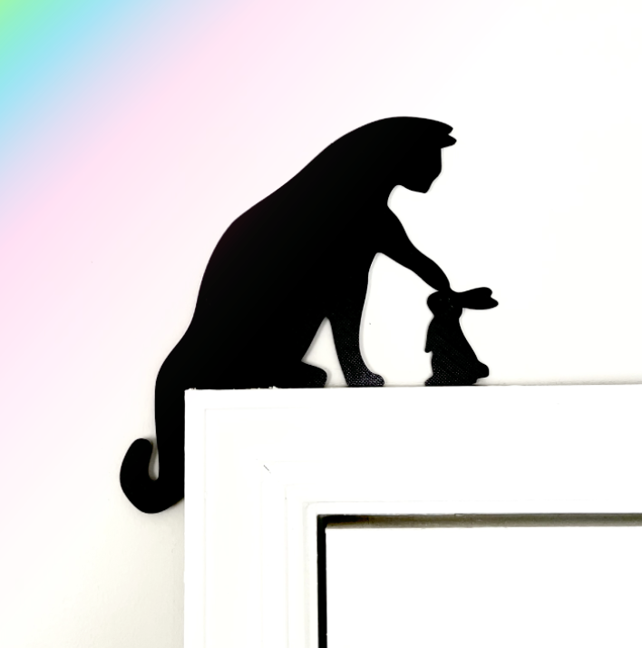 Cat Bunny Door Topper Sign