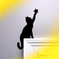 Cat Touching Star Door Topper