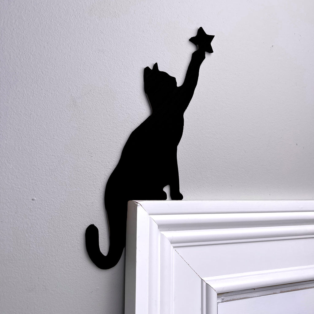 Cat Touching Star Door Topper