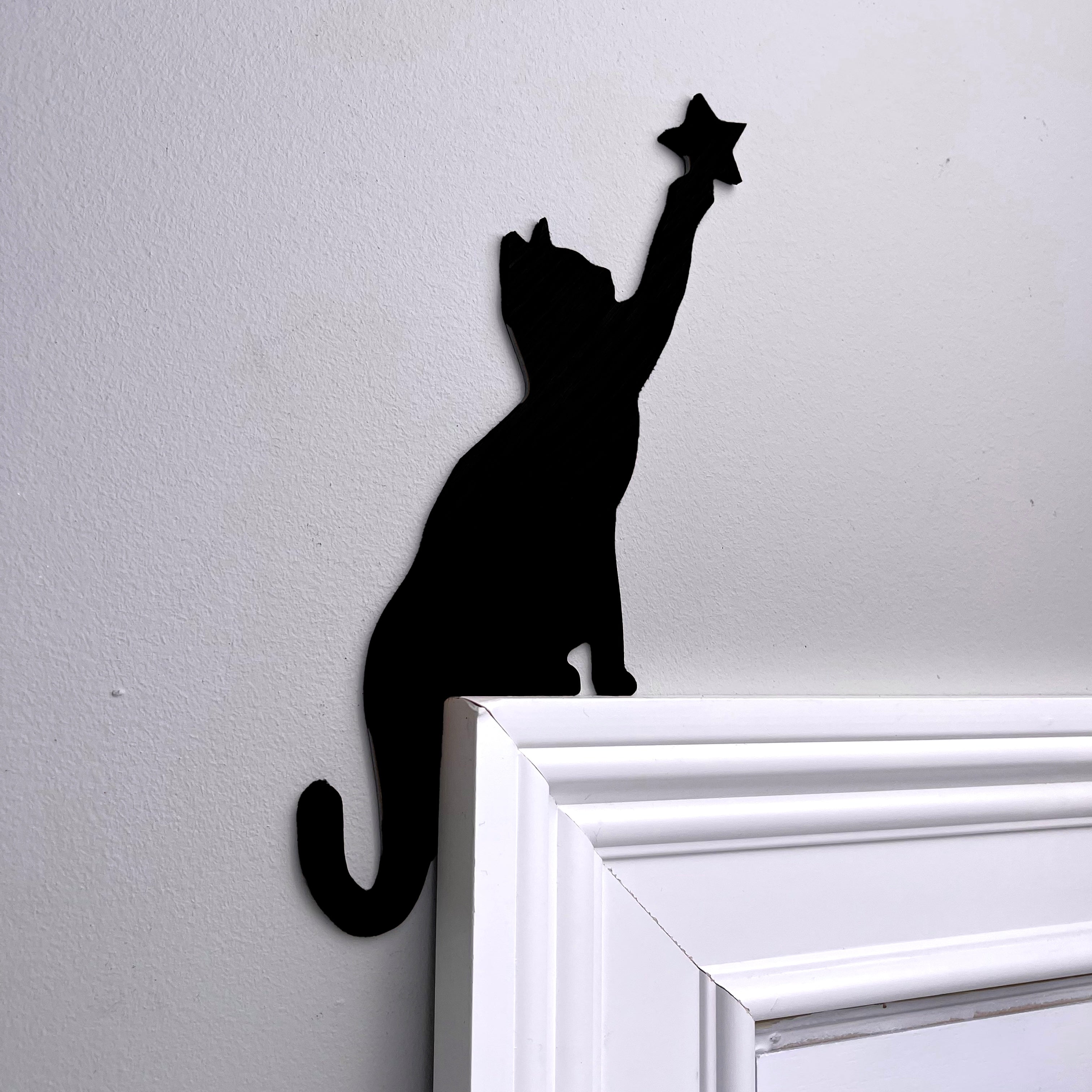 Cat Touching Star Door Topper