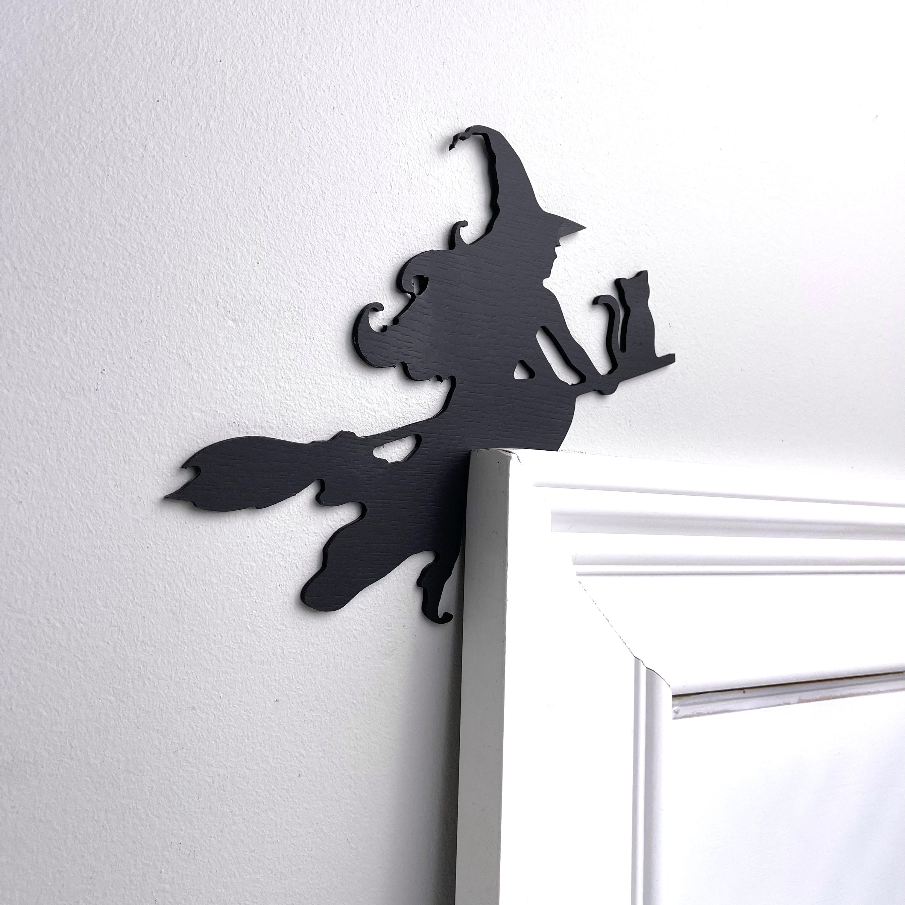 Witch Flying on a Broomstick Door Topper