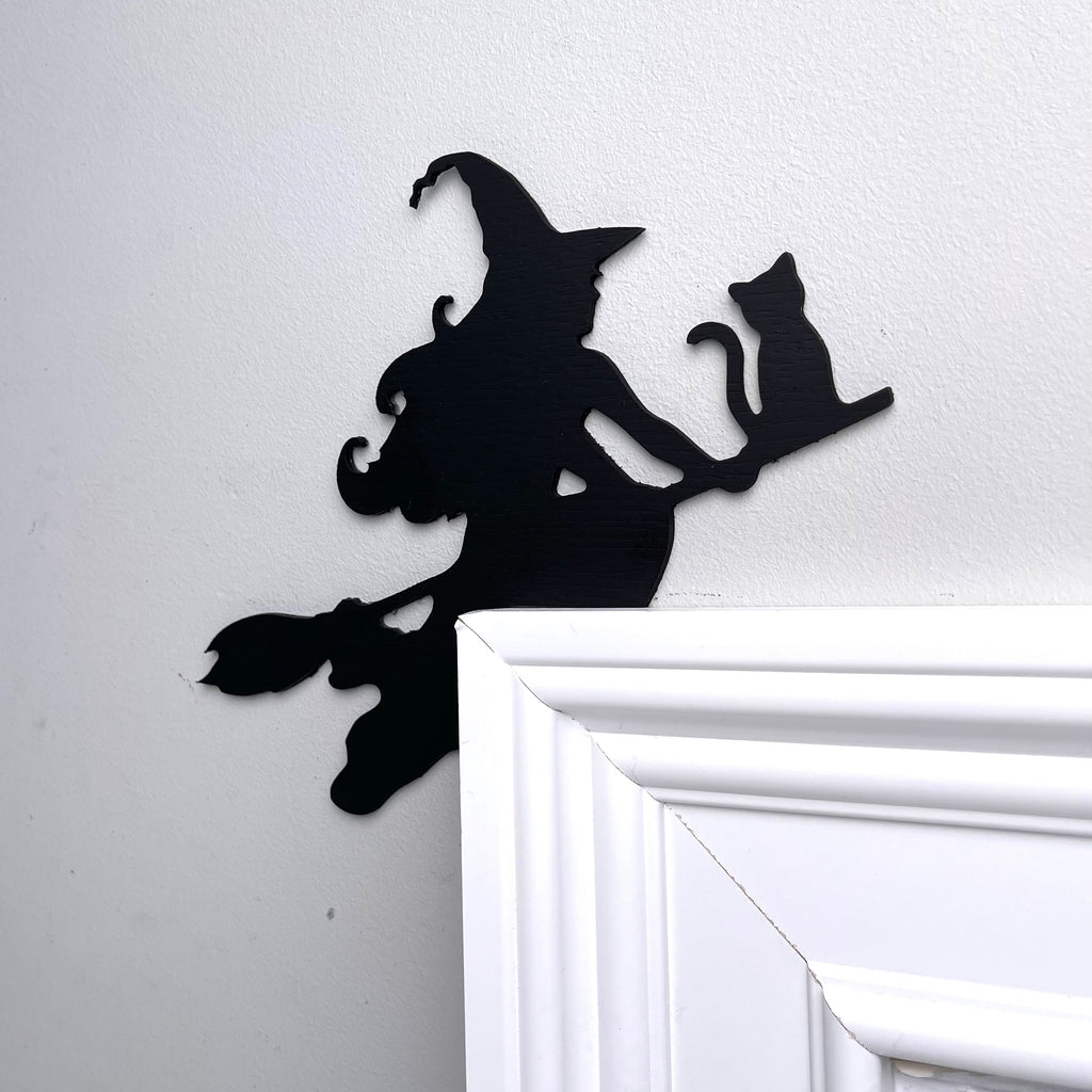 Witch Flying on a Broomstick Door Topper
