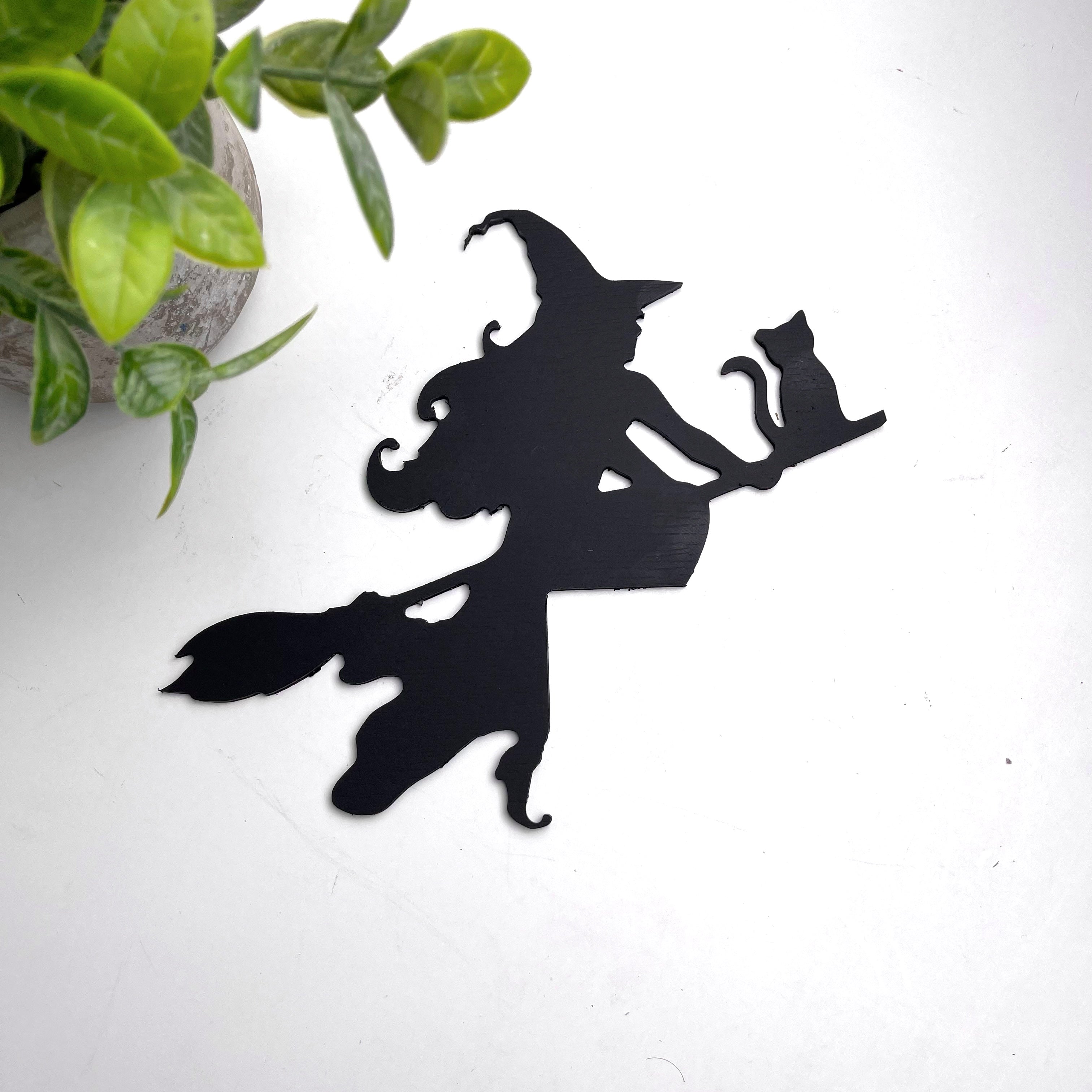 Witch Flying on a Broomstick Door Topper