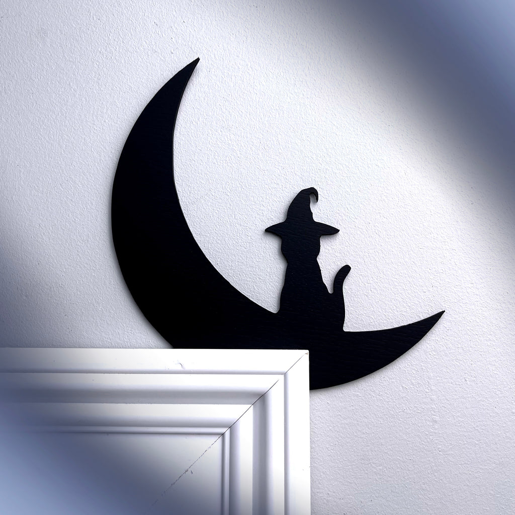 Witch Cat Moon Door Topper