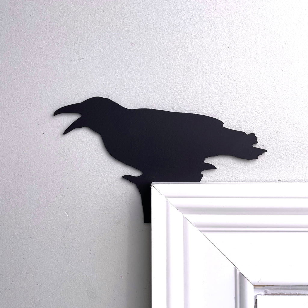 Black Crow Cawing Door Topper