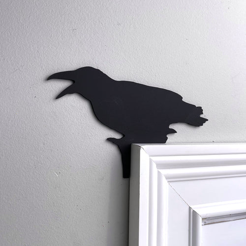 Black Crow Cawing Door Topper