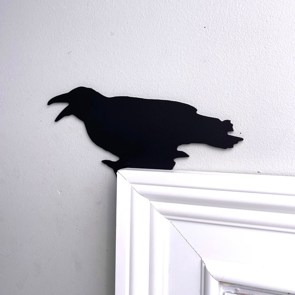Black Crow Cawing Door Topper