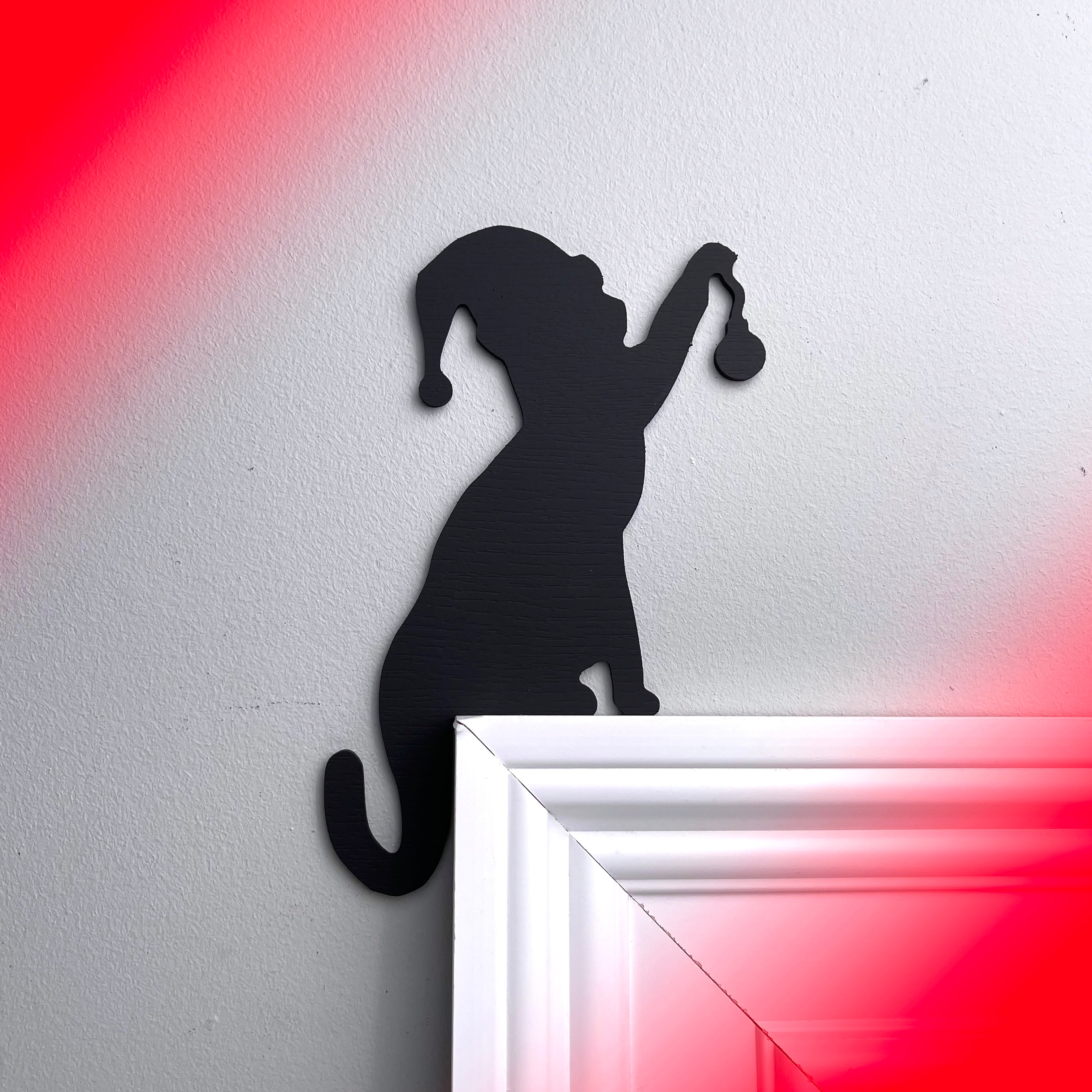 Christmas Cat Ornament Door Topper