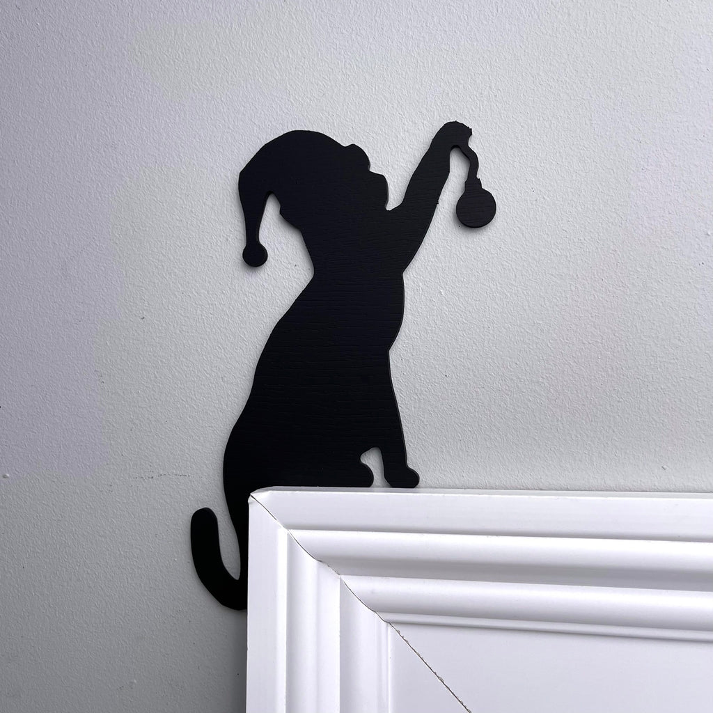 Christmas Cat Ornament Door Topper